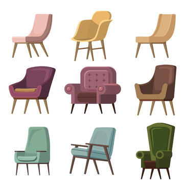 Set of Chair to use in animation, illustration, scene, background, cartoon, etc.