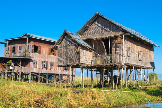 Wooden floating houses