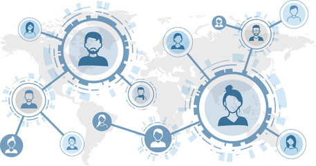 network of people - social network / customer relationships / teamwork - obrazy, fototapety, plakaty