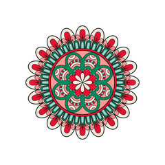 Flower Mandala. Vintage decorative elements. Oriental pattern, vector illustration. Islam, Arabic, Indian, moroccan,spain, turkish, pakistan, chinese, mystic, ottoman motifs. Coloring book page