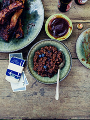 Camping Meal with baked beans