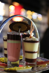 Sweet delicious- deserts in the glasses
