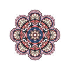 Flower Mandala. Vintage decorative elements. Oriental pattern, vector illustration. Islam, Arabic, Indian, moroccan,spain, turkish, pakistan, chinese, mystic, ottoman motifs. Coloring book page