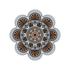 Flower Mandala. Vintage decorative elements. Oriental pattern, vector illustration. Islam, Arabic, Indian, moroccan,spain, turkish, pakistan, chinese, mystic, ottoman motifs. Coloring book page