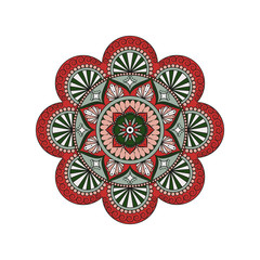 Flower Mandala. Vintage decorative elements. Oriental pattern, vector illustration. Islam, Arabic, Indian, moroccan,spain, turkish, pakistan, chinese, mystic, ottoman motifs. Coloring book page