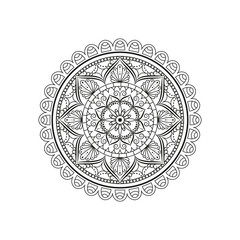 Flower Mandala. Vintage decorative elements. Oriental pattern, vector illustration. Islam, Arabic, Indian, moroccan,spain, turkish, pakistan, chinese, mystic, ottoman motifs. Coloring book page