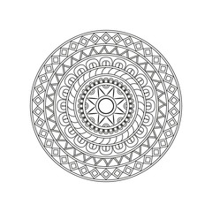 Flower Mandala. Vintage decorative elements. Oriental pattern, vector illustration. Islam, Arabic, Indian, moroccan,spain, turkish, pakistan, chinese, mystic, ottoman motifs. Coloring book page - 195906142