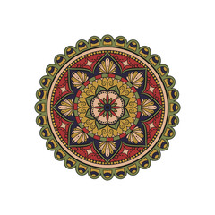 Flower Mandala. Vintage decorative elements. Oriental pattern, vector illustration. Islam, Arabic, Indian, moroccan,spain, turkish, pakistan, chinese, mystic, ottoman motifs. Coloring book page