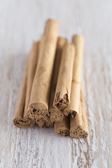 Cinnamon sticks, close-up vertical