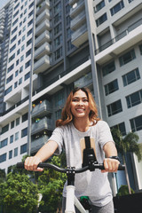Fototapeta na wymiar Girl with bicycle