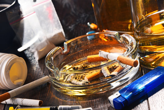 Addictive substances, including alcohol, cigarettes and drugs