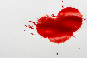 drops of red blood on white paper