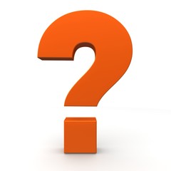 question mark 3d orange interrogation point asking sign punctuation isolated on white background