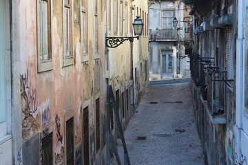 Fototapeta na wymiar empty street of Lisbon Portugal