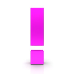 exclamation mark 3d pink exclamation point