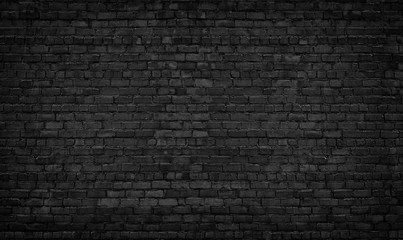 Fototapeta na wymiar black brick wall background. texture dark masonry