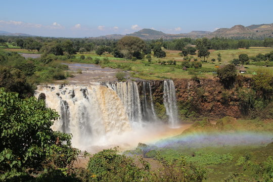 Landschaft &Auml;thiopien - Wasserfall Blauer Nil mit Regenbogen