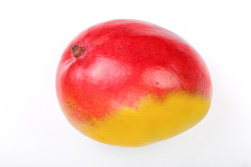 Mango fruit isolated on white background close-up without shadow