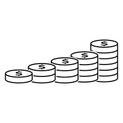 Heaps pile of coins icons
