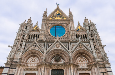 Fototapeta na wymiar Siena (Italy) - The wonderful historic center of the famous city in Tuscany region, central italy, declared by UNESCO a World Heritage Site.