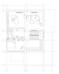Standard living room furniture symbols set
