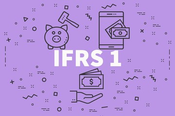 Conceptual business illustration with the words ifrs 1