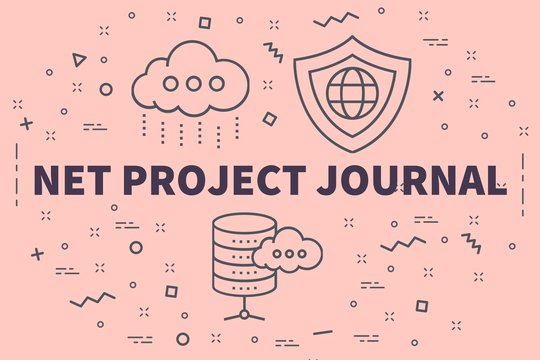 Conceptual business illustration with the words net project journal