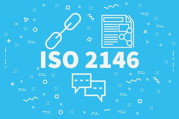 Conceptual business illustration with the words iso 2146