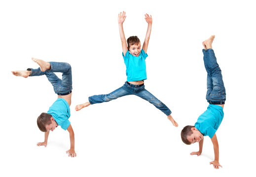 Young Boy Doing Handstand