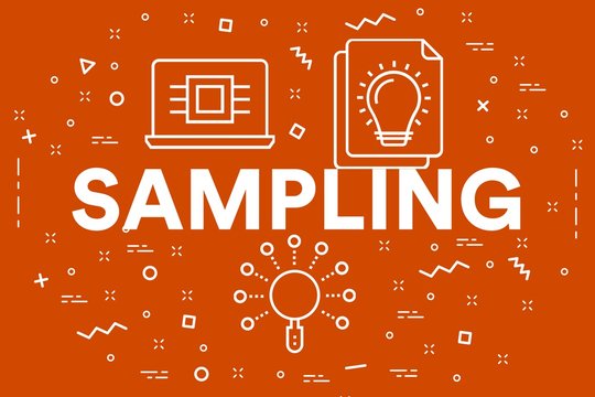 Conceptual business illustration with the words sampling