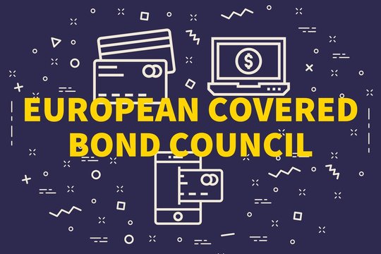 Conceptual business illustration with the words european covered bond council