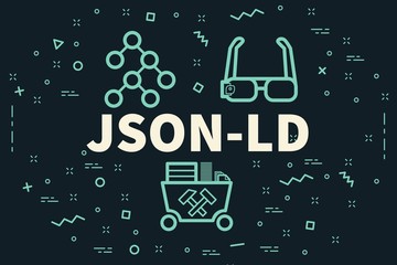 Conceptual business illustration with the words json-ld