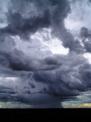 Dark clouds over the field in Brazil
