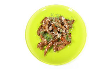 Pork in teriyaki sauce