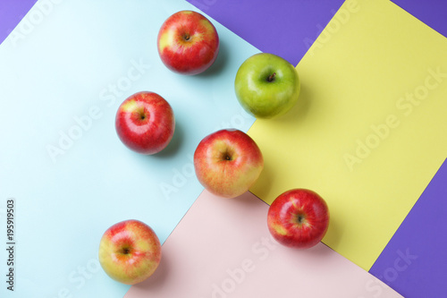 Apples Fruit Pop Art Red Apples Pop Art On A Purple