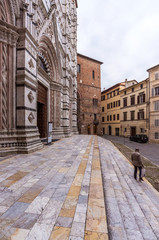 Fototapeta na wymiar Siena (Italy) - The wonderful historic center of the famous city in Tuscany region, central italy, declared by UNESCO a World Heritage Site.