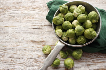 Raw organic Brussels sprouts
