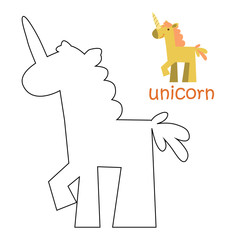 Kids coloring page - unicorn