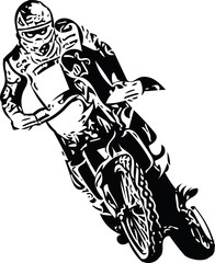 Fototapeta premium Extreme abstract motocross racer by motorcycle