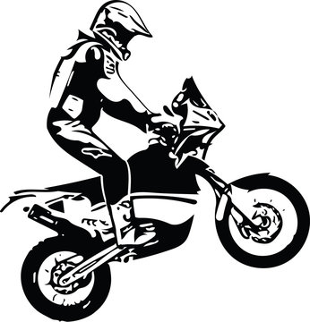 Extreme abstract motocross racer by motorcycle