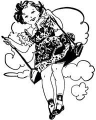 Little Girl On Swing