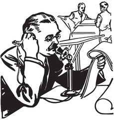 Press Reporter On Phone