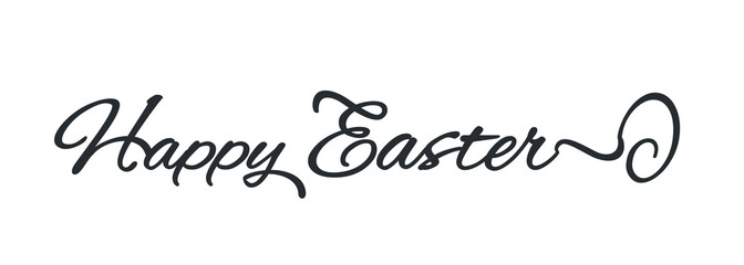 Happy Easter hand drawn calligraphy with egg script