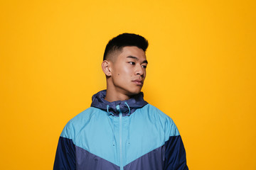 Portrait of young asian boy with sportswear.