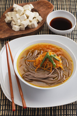 Soba noodle soup