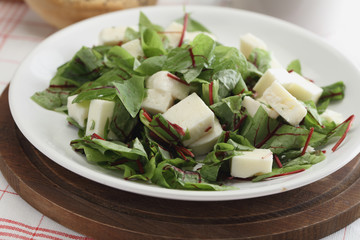 Goat cheese and chard salad