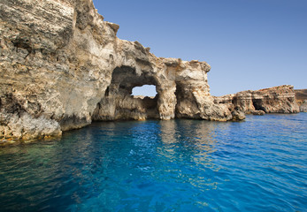 Fototapeta na wymiar Malta cliffs at sea level