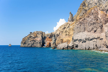 Rock formations at the coast of Lipari Island