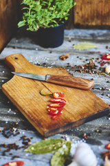 fresh red hot chili pepper