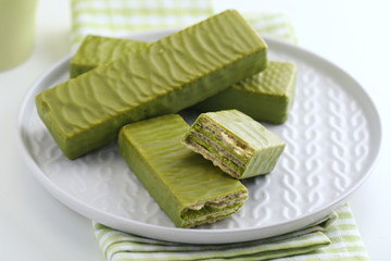 Matcha tea wafers